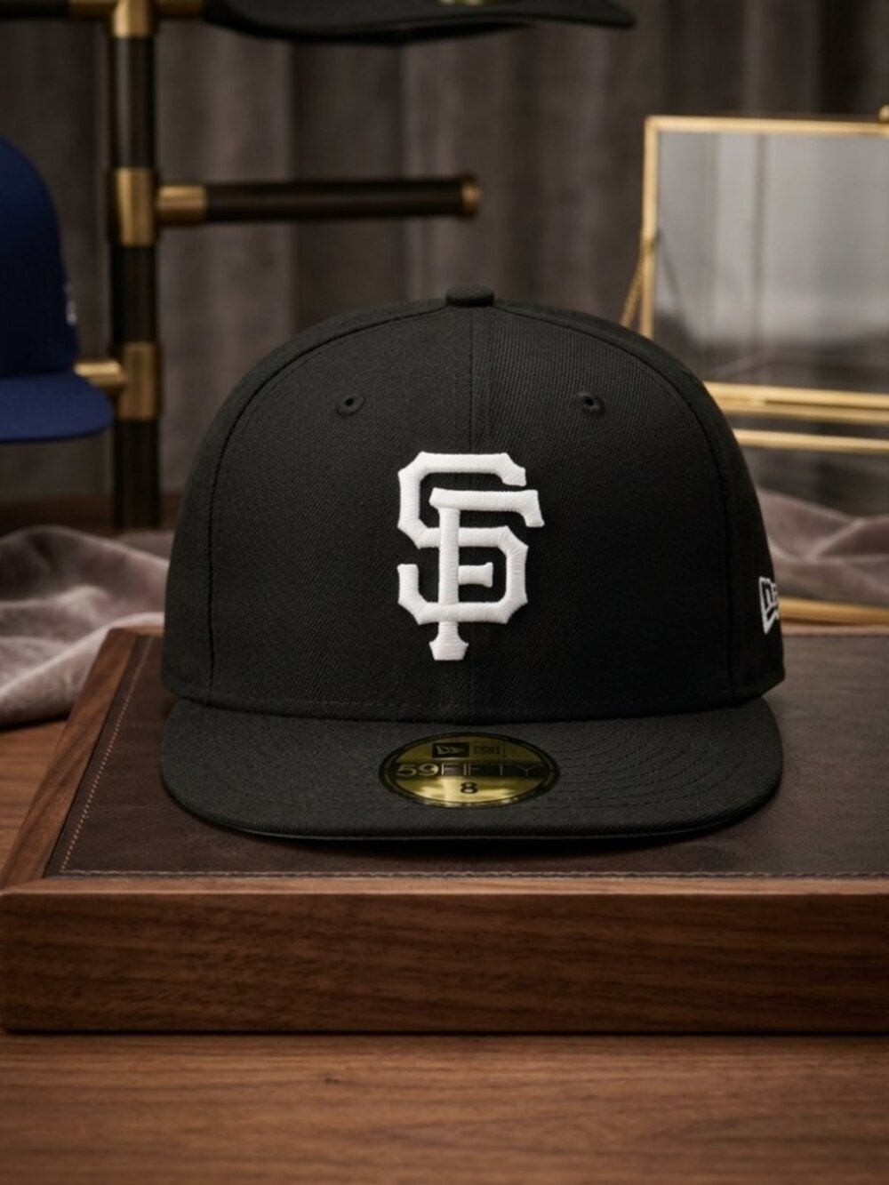 New Era 59FIFTY San Francisco Giants Black & White Basic Fitted Hat Size 8 MLB